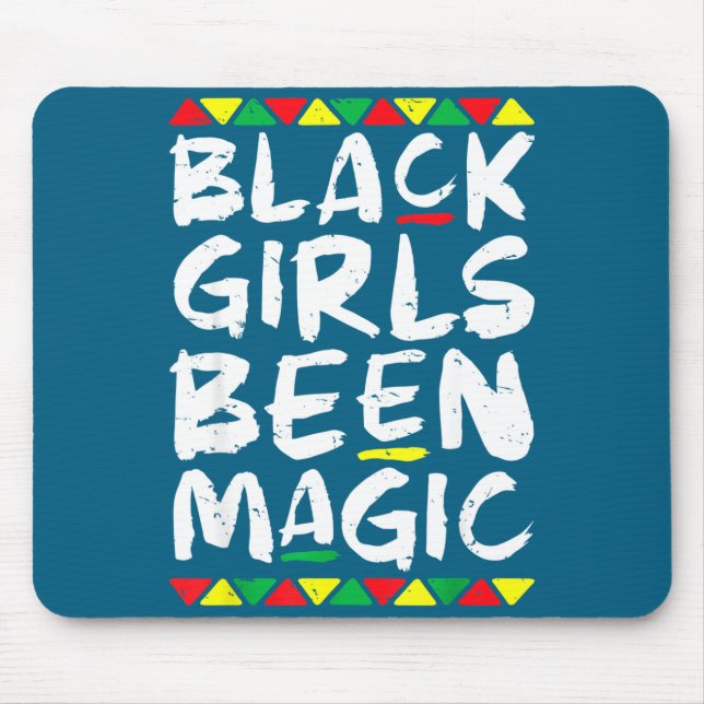 Juneteenth black girls been magic melanin afro mouse pad (Front)