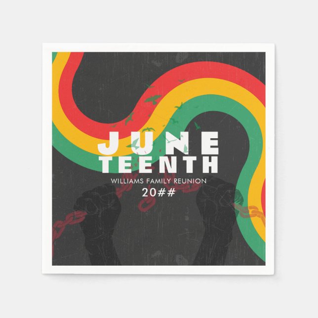 Juneteenth Black History 1865 Freedom Celebration Napkin (Front)