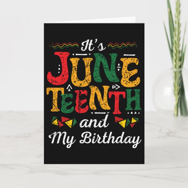 Juneteenth Black History Month Birthday 19 June  Card (Front)