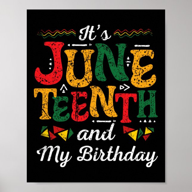Juneteenth Black History Month Birthday 19 June  Poster (Front)
