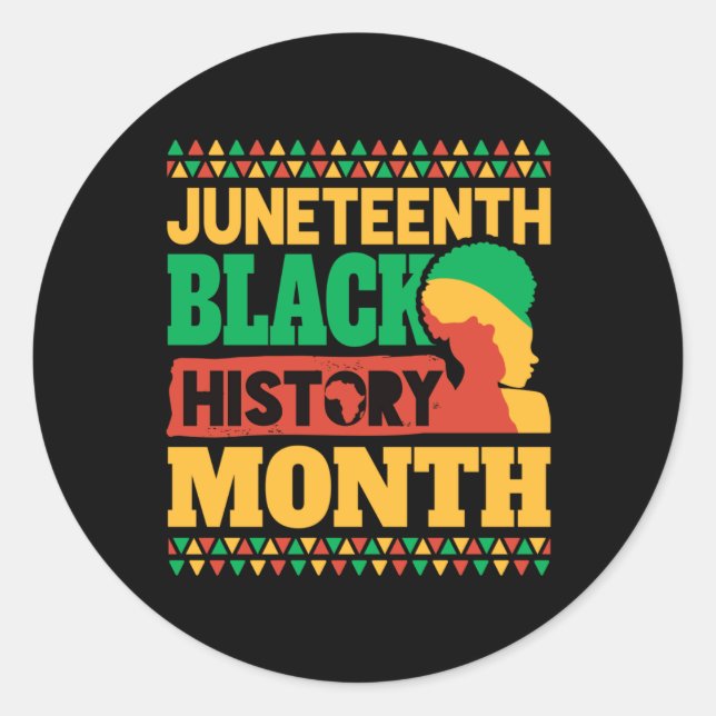 Juneteenth Black History Month  Classic Round Sticker (Front)