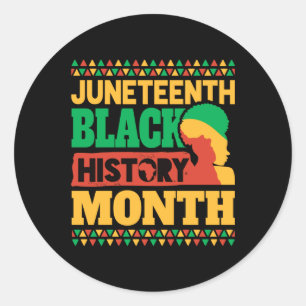 Juneteenth Black History Month  Classic Round Sticker