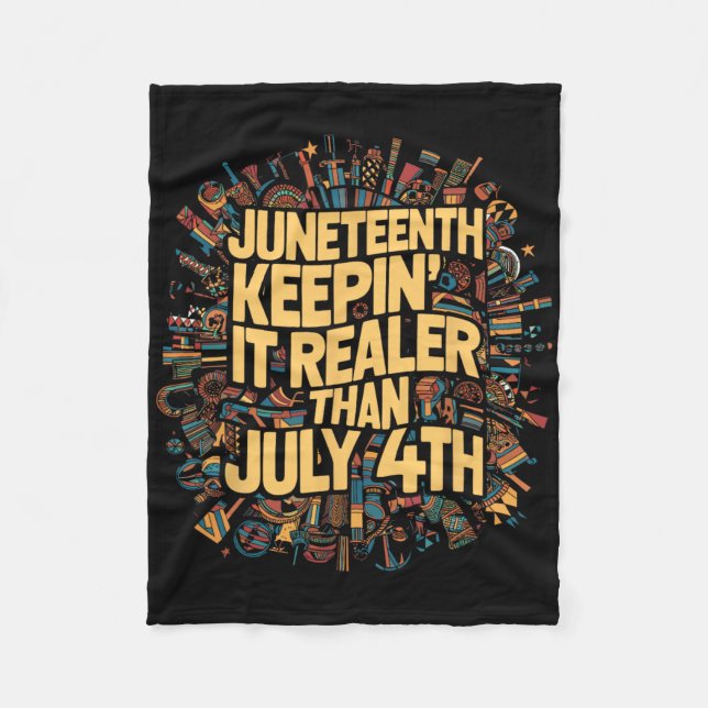 Juneteenth Black History Pride African American Ju Fleece Blanket (Front)