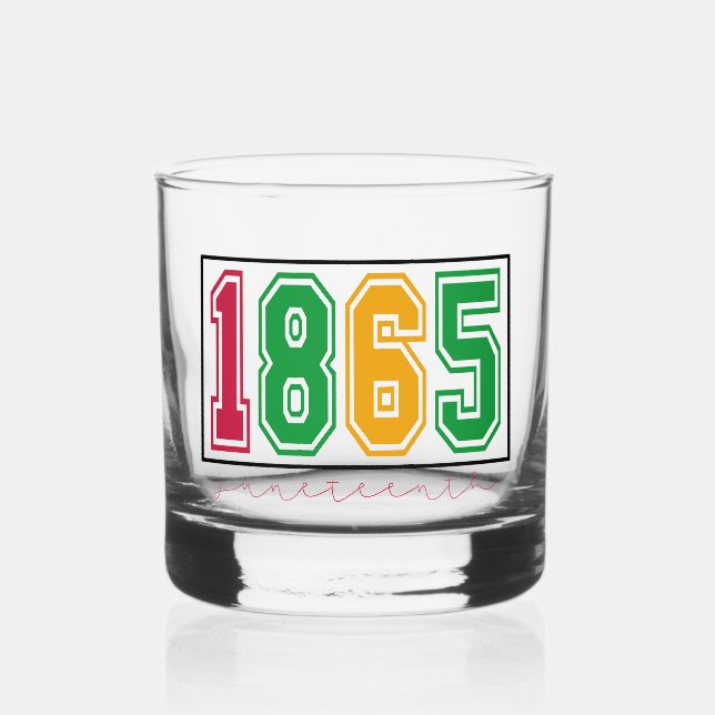 Juneteenth - Black History  Whiskey Glass (Front)