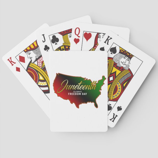 Juneteenth Black Independence Day Playing Cards (Back)