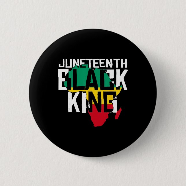 Juneteenth Black King  6 Cm Round Badge (Front)