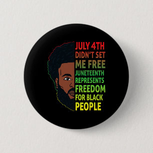 Juneteenth Black King African American Freedom Men 6 Cm Round Badge