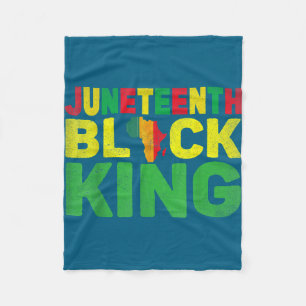 Juneteenth black king melanin dad fathers day fleece blanket