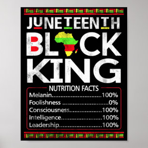 Juneteenth Black King Melanin Dad Fathers Day Poster