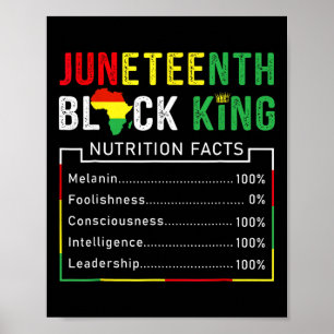 Juneteenth Black King Melanin Fathers Day Men Boys Poster