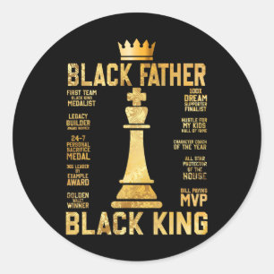 Juneteenth Black King Most Powerful Chess African Classic Round Sticker
