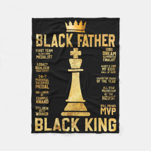 Juneteenth Black King Most Powerful Chess African  Fleece Blanket