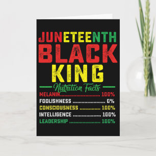 Juneteenth Black King Nutrition Facts Father's Day Card