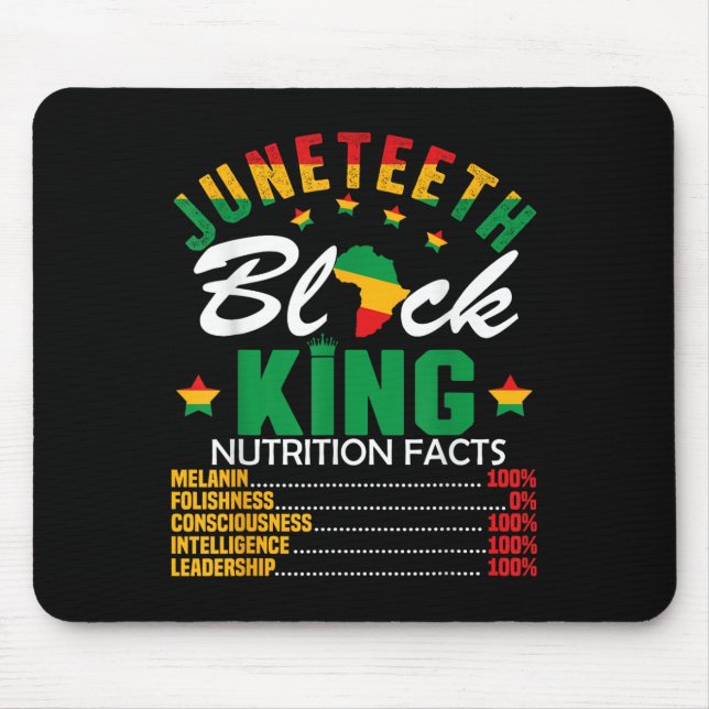 Juneteenth Black King Nutritional Fact Pride Afric Mouse Pad (Front)