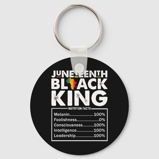 juneteenth black king nutritional facts melanin key ring (Front)
