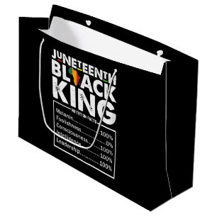 Juneteenth Black King Nutritional Facts Melanin  Large Gift Bag