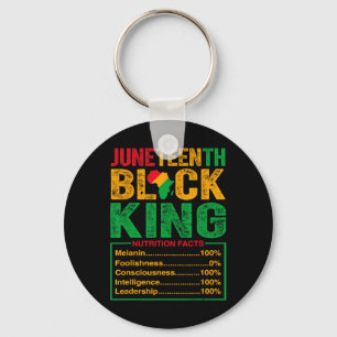 Juneteenth Black King Nutritional Facts Pride Afri Key Ring