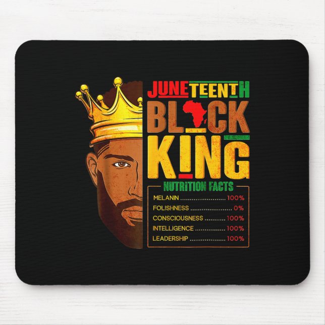 Juneteenth black king nutritional facts pride mouse pad (Front)