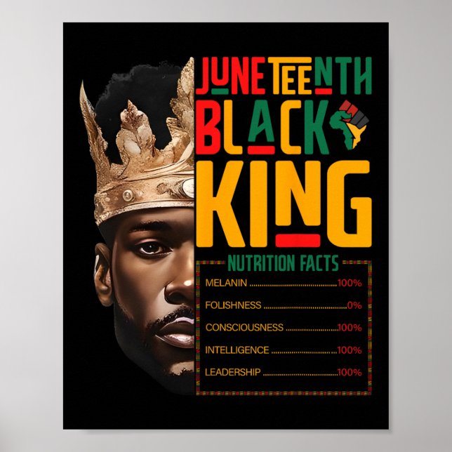 Juneteenth Black King Pride African Nutritional Fa Poster (Front)
