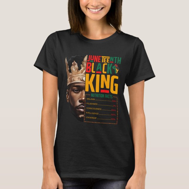 Juneteenth Black King Pride African Nutritional Fa T-Shirt (Front)