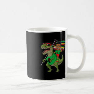 Juneteenth Black King Riding T Rex Dino Fun Boys K Coffee Mug