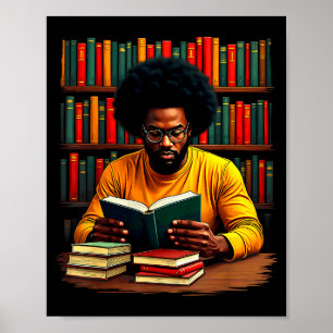 Juneteenth Black Man Reading Books  Poster