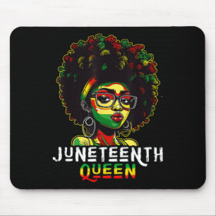 Juneteenth Black Melanin Queen Natural Afro Hair W Mouse Pad