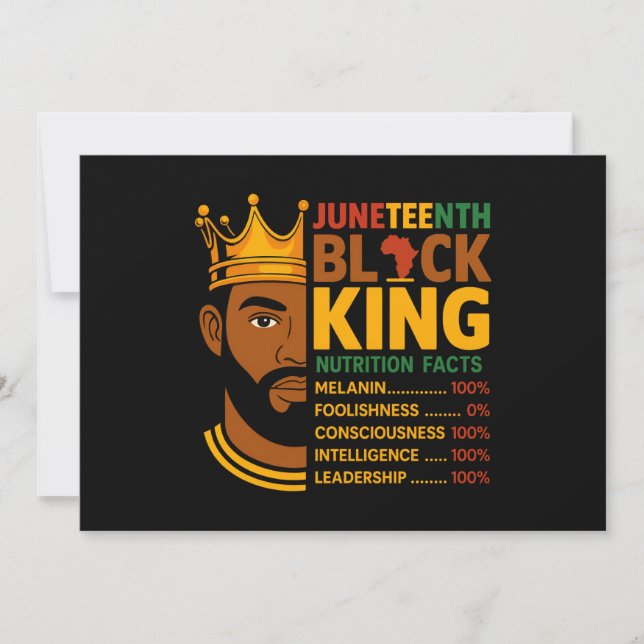 Juneteenth Black Nutrition Facts Pride African  Invitation (Front)