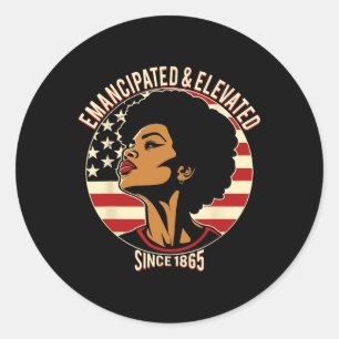Juneteenth Black Pride American Flag Emancipated A Classic Round Sticker