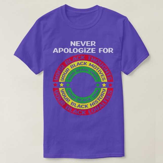Juneteenth Black Pride Never Apologise For Your Bl T-Shirt (Design Front)