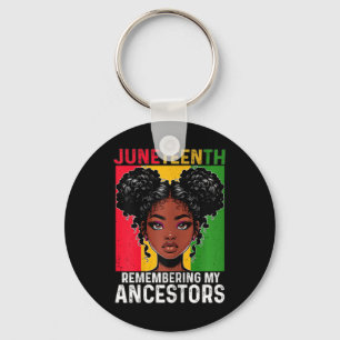 Juneteenth Black Pride Woman Remembering My Ancest Key Ring
