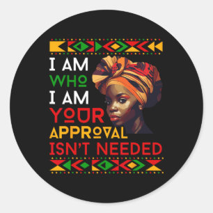 Juneteenth Black Queen African Black Women Black H Classic Round Sticker