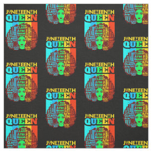 Juneteenth Black Queen Afro Melanin  Fabric