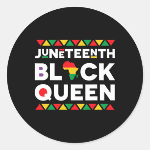 Juneteenth Black Queen  Classic Round Sticker