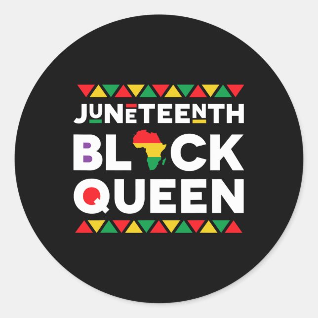 Juneteenth Black Queen  Classic Round Sticker (Front)