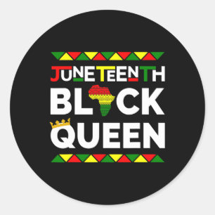 Juneteenth Black Queen Freedom Day June 19th 1865 Classic Round Sticker