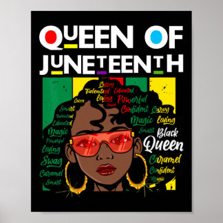 Juneteenth Black Queen Melanin Girl Magic Sista Wo Poster