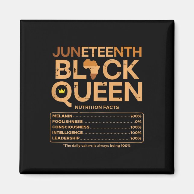 Juneteenth Black Queen Melanin Nutrition Matching  Magnet (Front)