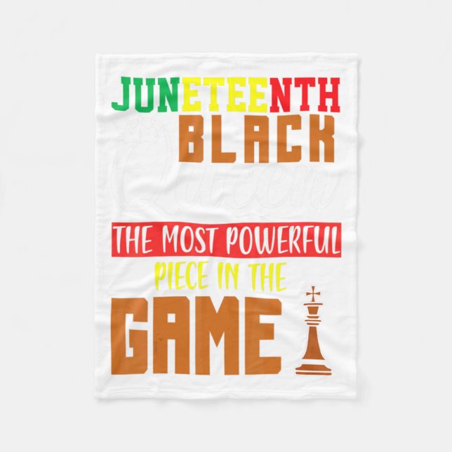 juneteenth black queen most powerful chess african fleece blanket (Front)