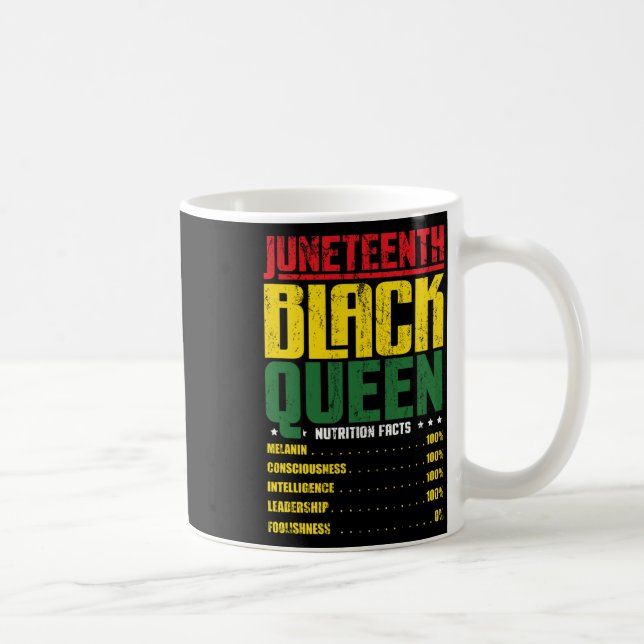 Juneteenth Black Queen Nutritional Facts Melanin W Coffee Mug (Right)