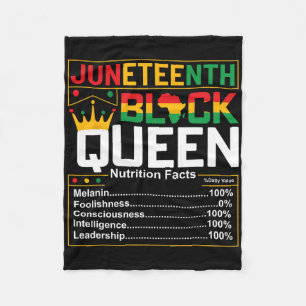 Juneteenth Black Queen Nutritional Facts Melanin W Fleece Blanket