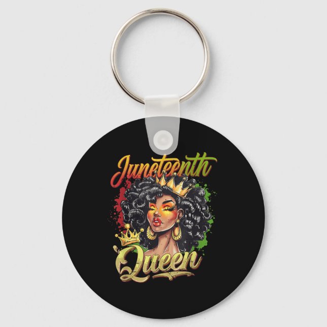 Juneteenth Black Queen Vibes Funny Juneteenth 1865 Key Ring (Front)