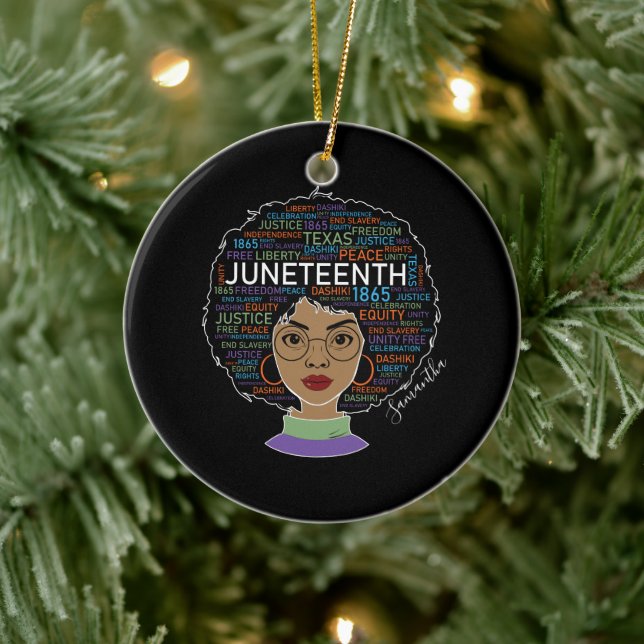Juneteenth | Black Woman | Black Rights Ceramic Tree Decoration (Tree)
