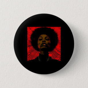 Juneteenth Black Woman With Pan African Lipstic 6 Cm Round Badge