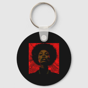Juneteenth Black Woman With Pan African Lipstic Key Ring