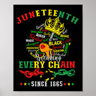 Juneteenth Black Women Breaking Every Chain Since Poster
