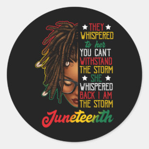 Juneteenth Black Women Dreadlocks Loc'd Hair Messy Classic Round Sticker
