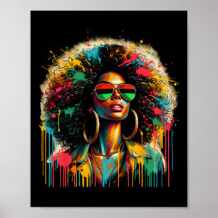 Juneteenth Black Womens Queen Afro African Melanin Poster