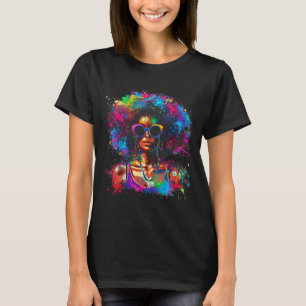 Juneteenth Black Womens Queen Afro African Melanin T-Shirt