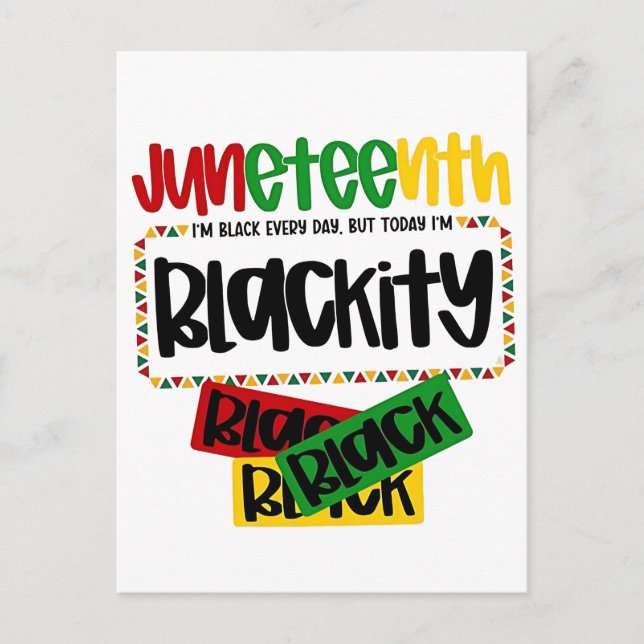 Juneteenth Blackity Black Black Black Funny  Invitation Postcard (Front)